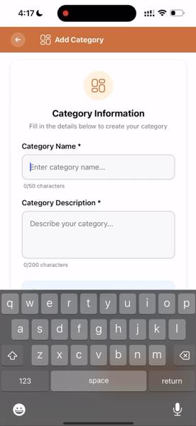 oBizee add category form