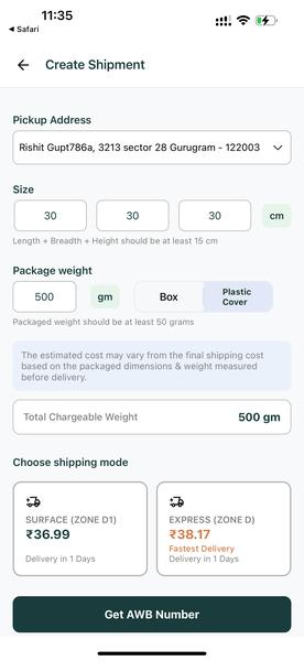 Creating a shipment with Delhivery integration