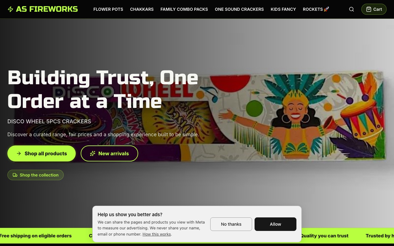 AS FIREWORKS — a real handmade shop running on oBizee