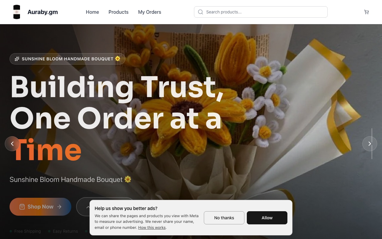 Auraby.gm — a real jewellery shop running on oBizee