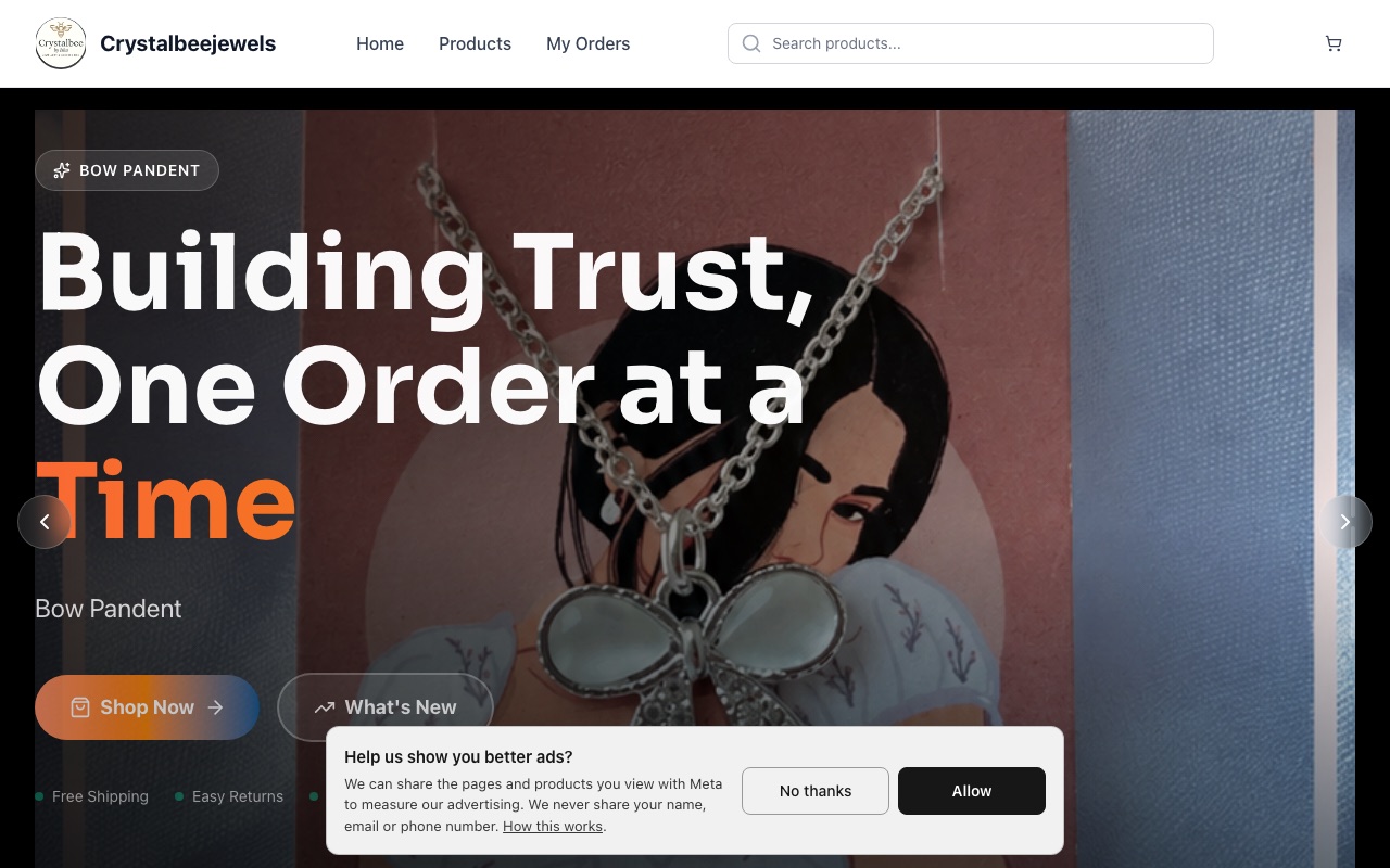 Crystalbeejewels — a real jewellery shop running on oBizee