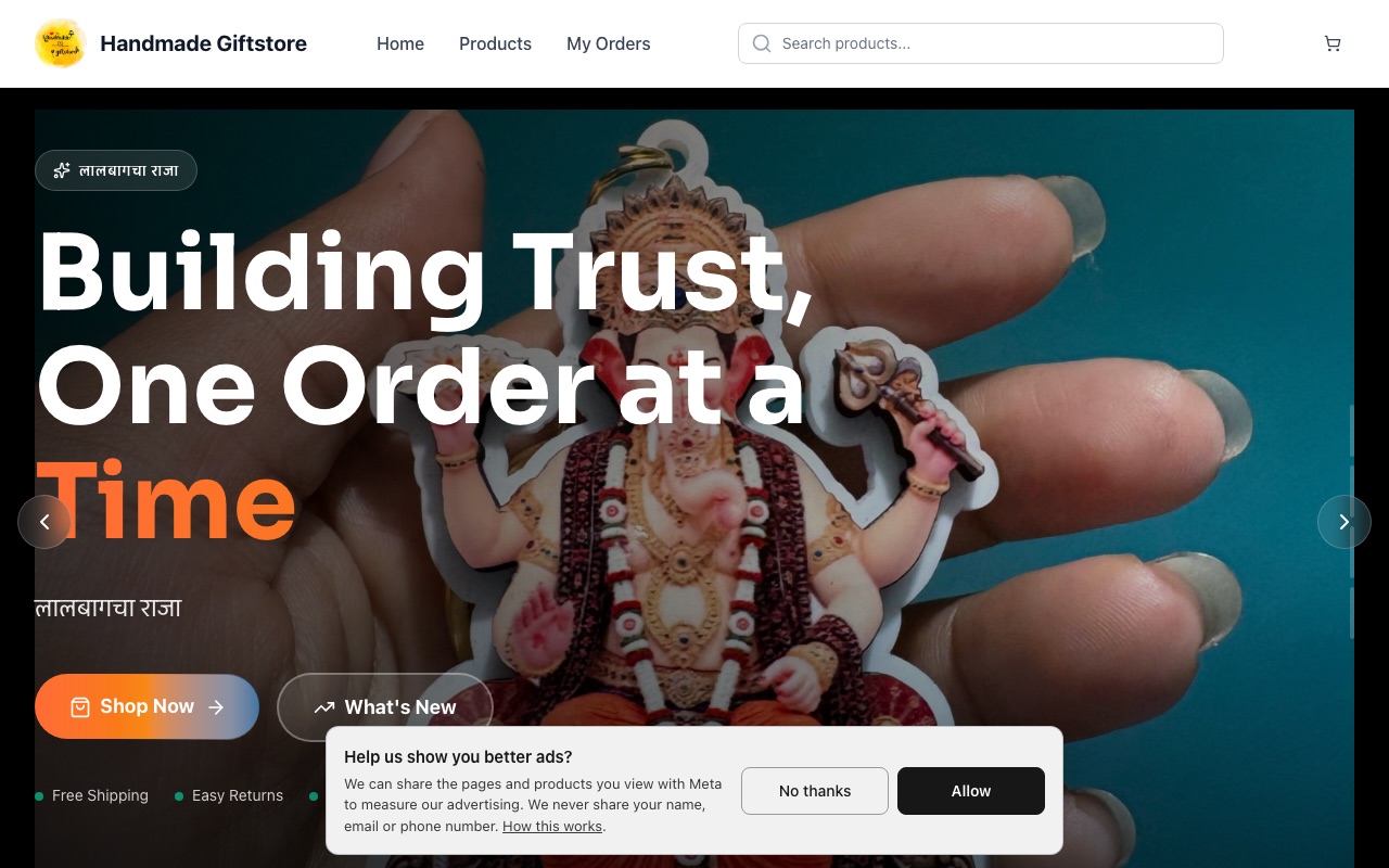 Handmade Giftstore — a real jewellery shop running on oBizee