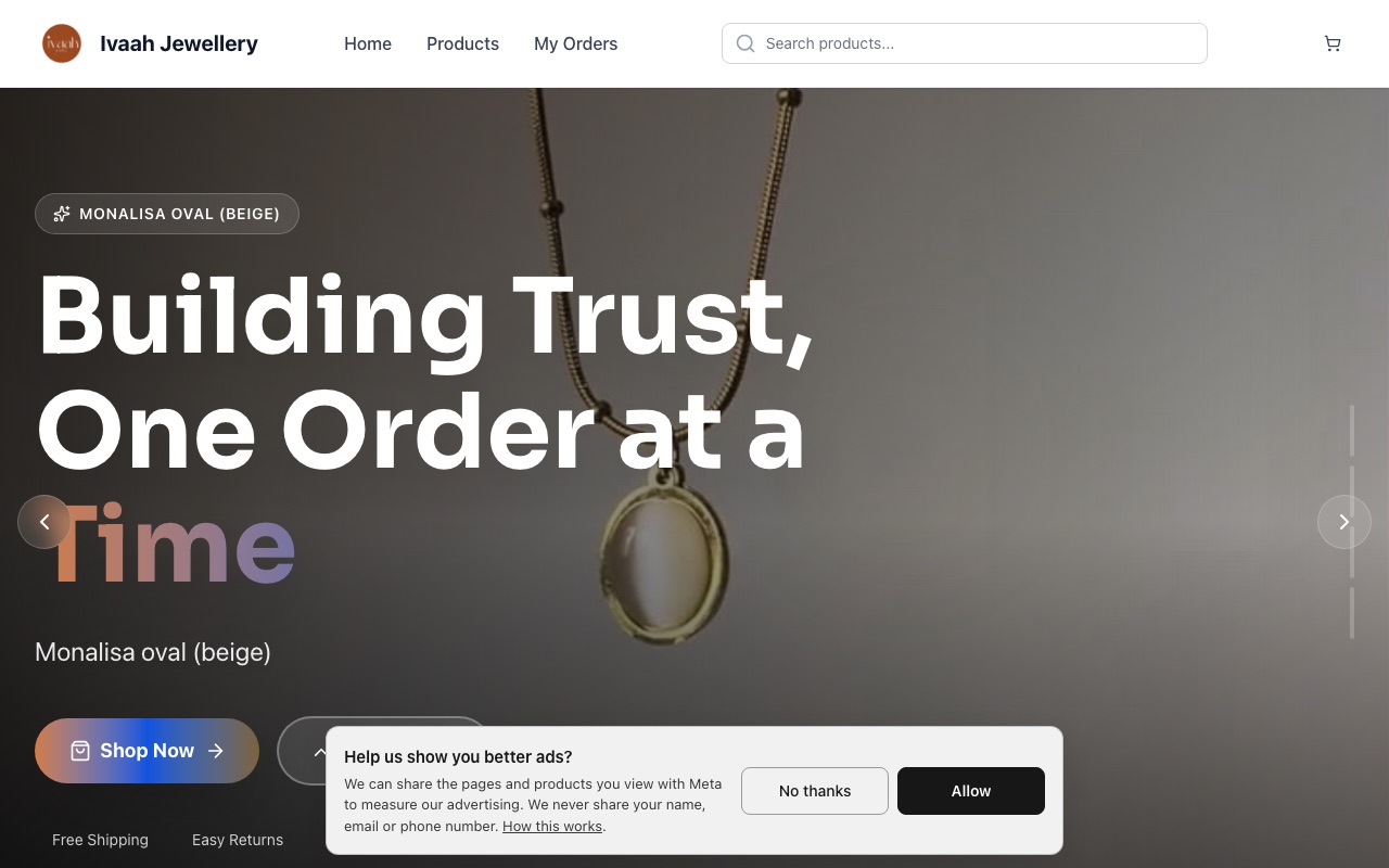 Ivaah Jewellery — a real jewellery shop running on oBizee