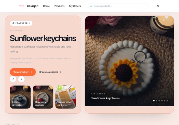 Kalaqari — a real handmade shop running on oBizee