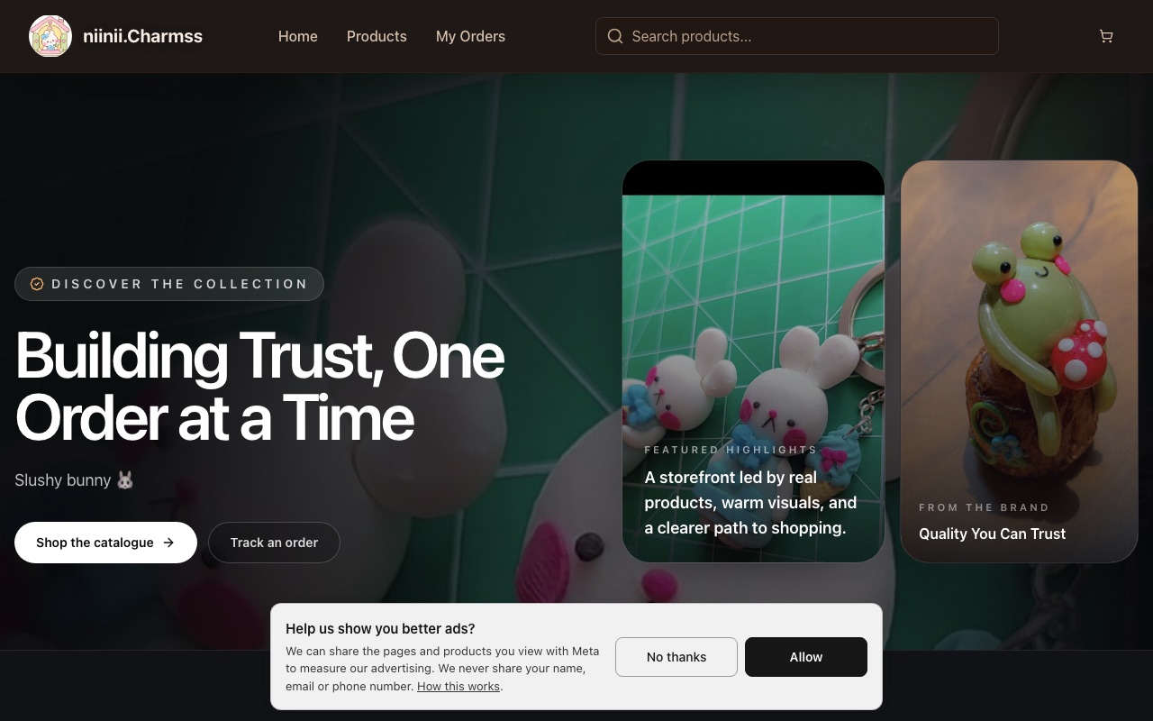 niinii.Charmss — a real handmade shop running on oBizee