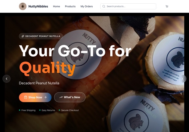 NuttyNibbles — a real food shop running on oBizee