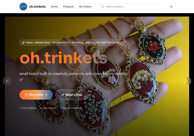 oh.trinkets — a real jewellery shop running on oBizee