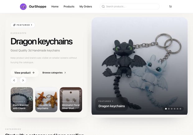 OurShoppe — a real handmade shop running on oBizee
