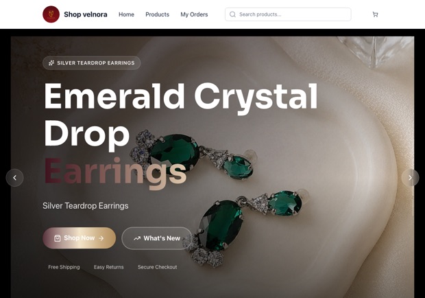 Shop velnora — a real clothing shop running on oBizee