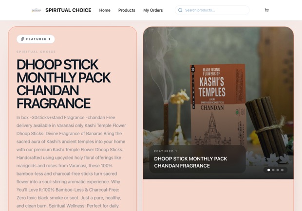 SPIRITUAL CHOICE — a real handmade shop running on oBizee