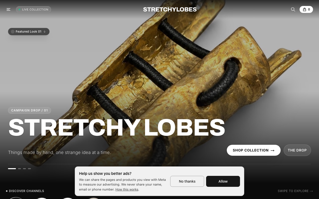 StretchyLobes — a real handmade shop running on oBizee