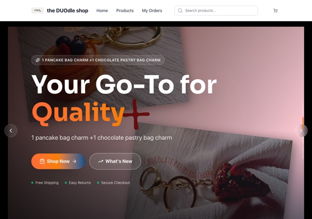 the DUOdle shop — a real handmade shop running on oBizee