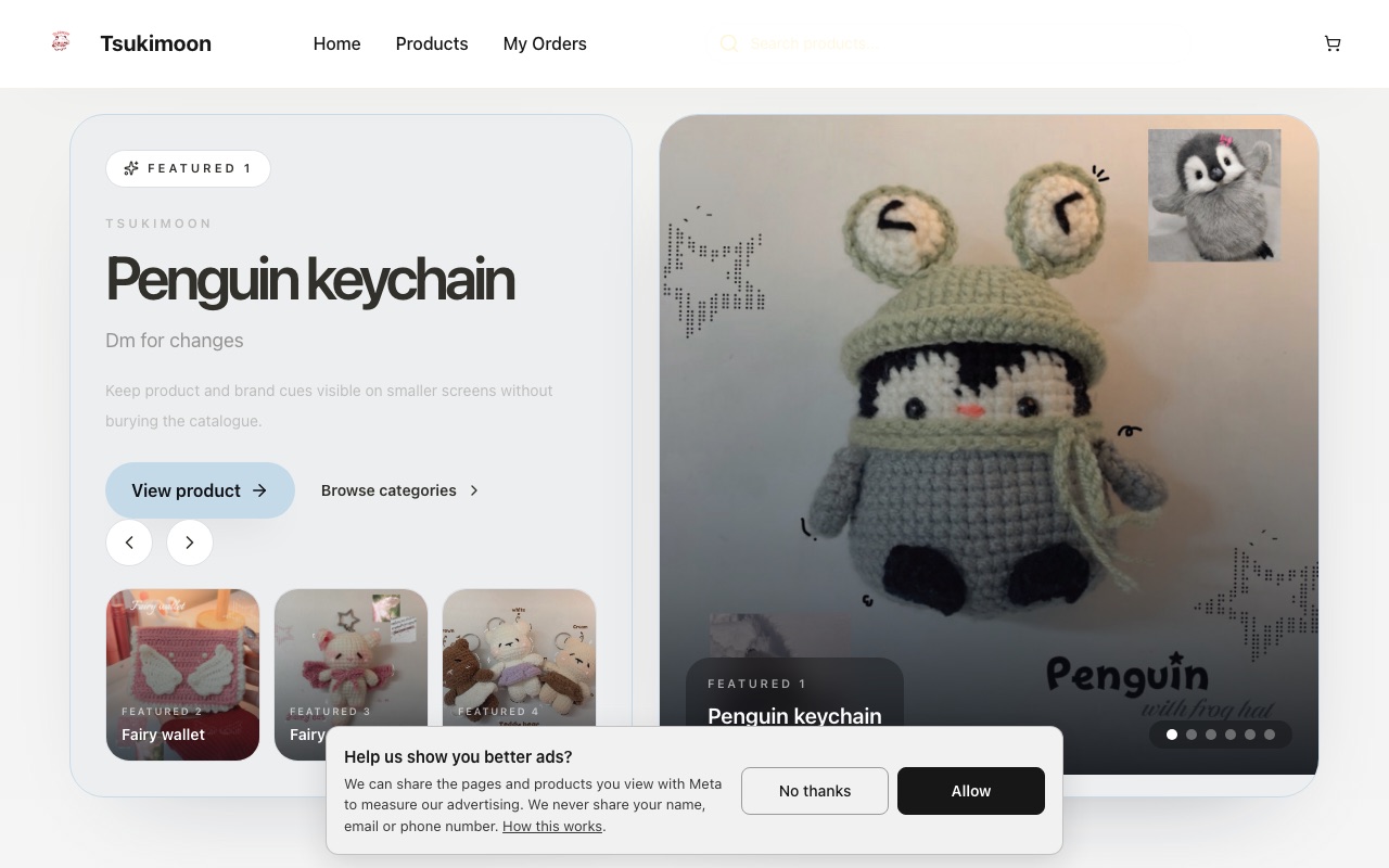 Tsukimoon — a real jewellery shop running on oBizee