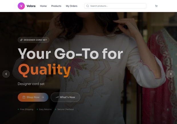 Velora — a real handmade shop running on oBizee