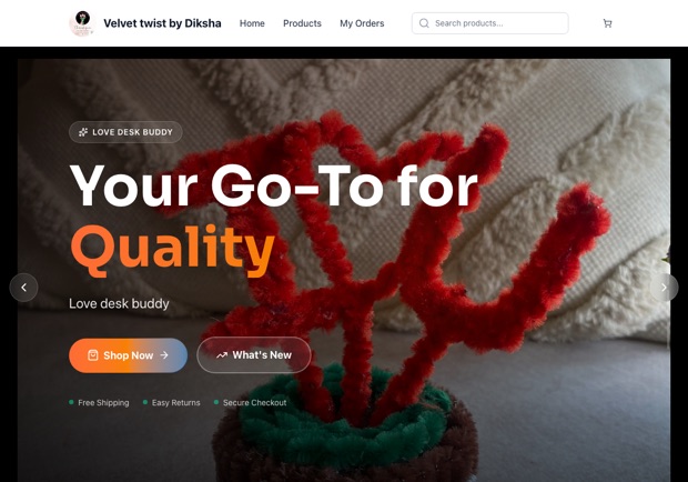 Velvet twist by Diksha — a real handmade shop running on oBizee