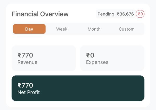 Daily financial overview card